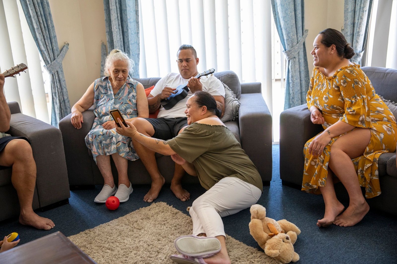 Family spending time together at home